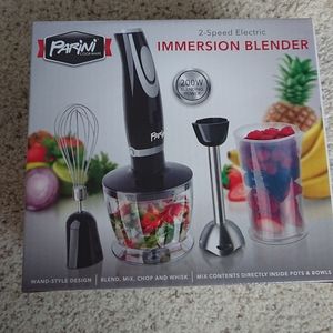 New Parini 2Speed 600W Power Electric Immersion Wand-Style Mixer Chopper Blender